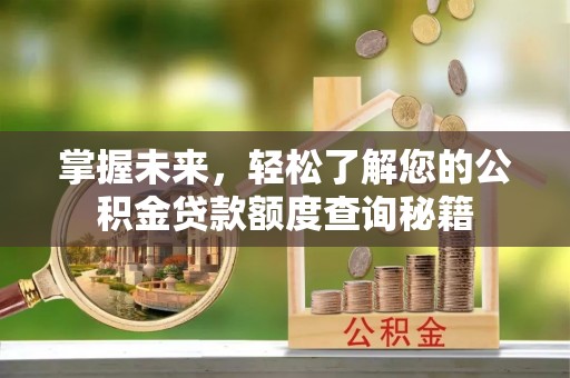 瓦房店掌握未来，轻松了解您的公积金贷款额度查询秘籍