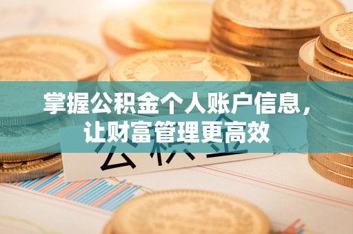 瓦房店掌握公积金个人账户信息，让财富管理更高效